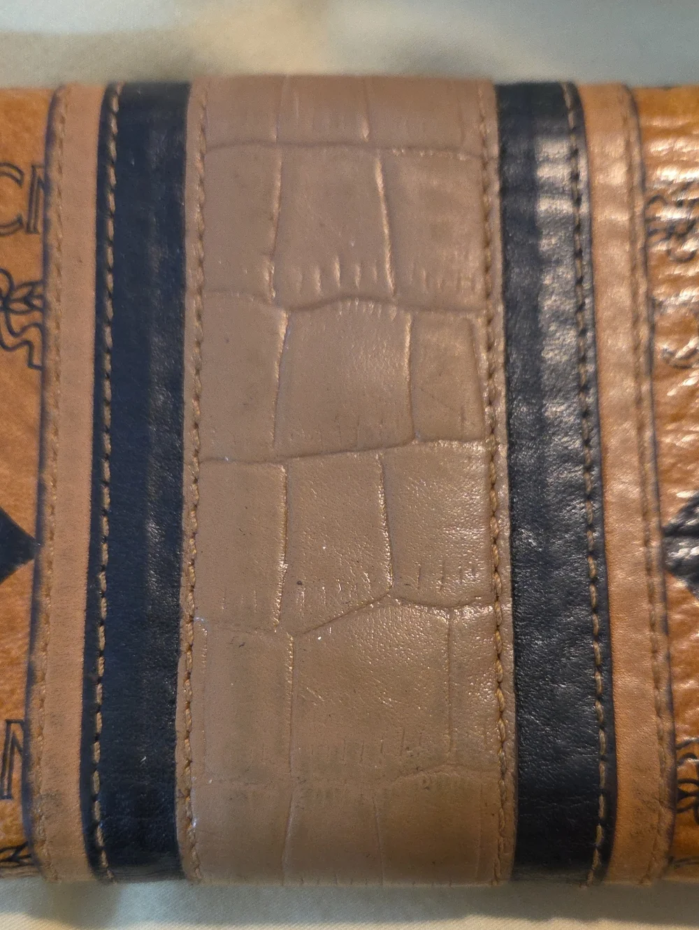 MCM Cognac Visetos Monogram Continental Wallet